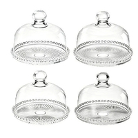 Couvercle à gâteau en verre transparent avec plateau de base, plateau de présentation multifonctionnel pour fruits, pâtisseries et pains avec couvercle, pour dégustation de thé de l'après-midi