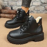 Bottines à plateforme pour femmes, à lacets, doublées de polaire, à semelle épaisse, style combat, chaussures de mode automne-hiver, 2 couleurs