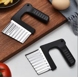 Stainless Steel Knife French Gadget Fries Vegetable Kitchen Potato Wedges Slicer Cube Cutter Handheld Potato Wavy Edged Cutter