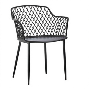 Modern Metal <b>Dining</b> <b>Chair</b> with Armrest Backrest Outdoor Indoor Home Furniture - Product Image 2