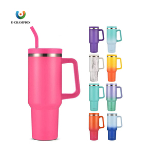 Gobelet isotherme à vide en acier inoxydable de 40 oz, grande capacité, avec poignée et paille, pour voiture, exclusivité transfrontalière, pour glace - Product Image 1