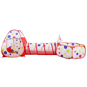 Chocchick tela plegable colorido punto túnel tienda de campaña para niños casa 3 en 1 Pop Up verano bebé tipi para niños