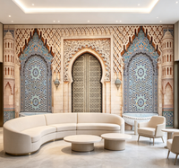 Papier peint mural de style marocain pour la décoration intérieure de restaurant