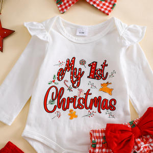 <strong>Christmas</strong> Tree Plaid Princess Dress Socks Set Long Sleeve Coat Fall Winter <strong>Baby</strong> Girls Four-Piece <strong>Outfit</strong> Made Cotton-New Fashion - Product Image 5