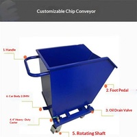 Chariot de récupération de copeaux métalliques pour machine CNC, marque HY personnalisée, chariot de collecte de ferraille industrielle, OEM Chine