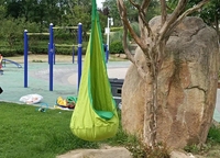 Balançoire pour enfants chaise suspendue Suspension intérieur extérieur Camping balançoire chaise suspendue hamac avec coussin gonflable lumière LED