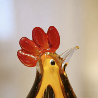 Ornements en verre faits à la main en gros, décoration de la maison, artisanat, produits en cristal, poulet, animaux