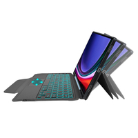 Casing Keyboard Wireless Touchpad Combo Bahasa Logo Kustom untuk Samsung Galaxy Tab S10 Plus 2024 S9 FE Plus 12.4 Lepas Pasang