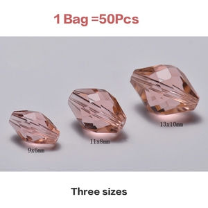 Lot de 50 perles en <span class=keywords><strong>verre</strong></span> biconiques ovales à facettes de haute qualité pour accessoires de boucles d'oreilles, bijoux DIY, imitation cristal autrichien - Product Image 2