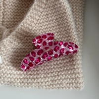 Pinces à cheveux en acétate imprimé léopard rose, style Y2K, motif guépard, pinces requin, accessoires de mode pour femmes