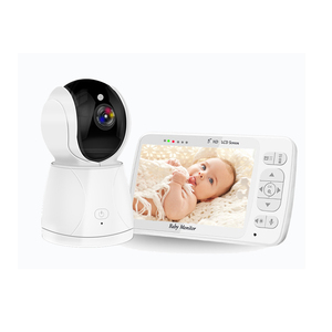 Moniteur bébé sans fil avec double audio, détection de température ambiante bidirectionnelle, batterie rechargeable intégrée, veilleuse infrarouge - Product Image 1
