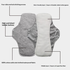 Coussinets d'allaitement réutilisables en mousseline de coton lavée, respirants, pour la nuit et la journée, double usage, <span class=keywords><strong>serviette</strong></span> de maternité - Product Image 3