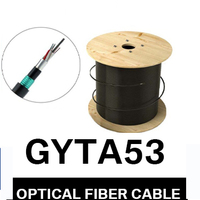 Cable de fibra óptica de 12 a 96 núcleos Cinta de acero enterrada directa Cable de fibra óptica de doble vaina blindado Gyta53