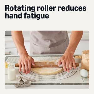 Hardwood Sturdy Handle Kitchen Utensil <b>Tools</b> Classic Wooden Rolling Pin for Pastries, Rolling Pin for Baking - Product Image 2