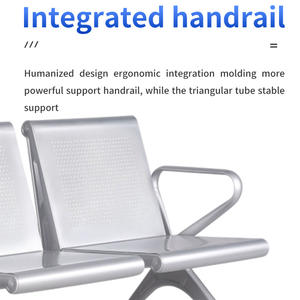 مقعد محطة سكة حديد 3 مقاعد للزوار العامين ، إطار معدني ، من من من من من من من من من من من من من من من من من أجل المنطقة العامة - Product Image 5