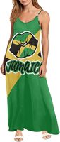 Vente en gros de vêtements jamaïcains personnalisés sans manches Ropa De Mujer Elegante Rasta vêtements dames robe