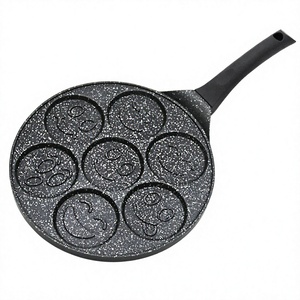 Poêle à <span class=keywords><strong>mini</strong></span>-crêpes et gaufres 7 trous de 26 cm, antiadhésive, écologique, design léger, compatible induction, avec poignée en silicone - Product Image 1