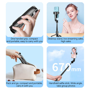 Factory Outlet K25 Fill Light Phone Selfie Stick Mini Portable Handheld Photo Rotation Stick para viajes de teléfono y cámara - Product Image 3