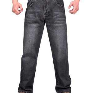 Jeans de Mezclilla para Hombre, Corte Relajado, Algodón Grueso, para Negocios de Ropa al por Mayor, Jeans de Mezclilla Desgastados y Rotos a la Moda - Product Image 1