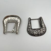 Ensemble de boucles de ceinture ethniques pour hommes/femmes, style western cowboy, en alliage antique, 3 pièces, motif floral de la dynastie Tang, 28 mm, placage écologique, ceintures