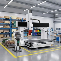 Centre d'usinage CNC industriel 5 axes ATC à double table pour le travail du bois, la fabrication de meubles, les moules en bois et la sculpture 3D