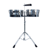 Factory Wholesale High Quality Steel Timbals Drum Set 13" 14" Double Braced Stand Percussion Instrument for Music School
