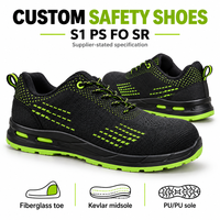 Chaussures de sécurité à embout composite personnalisées EN ISO 20345 avec tige en Fly Knit et semelle intermédiaire anti-perforation en Kevlar pour le travail en entrepôt