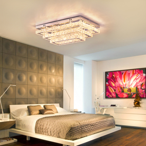 Hiện đại 3-Tier hình chữ nhật K9 pha lê LED trần ánh sáng điều khiển từ xa khách sạn Đèn chùm cho trần nhà cao - Product Image 3