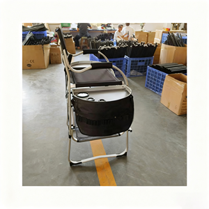 Chaise de coiffure multifonctionnelle d'extérieur, chaise de maquillage en aluminium, chaise pliante haute pour réalisateur avec appui-tête - Product Image 2