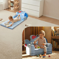 Canapé-lit pliable portable pour enfants, motif dessin animé avion, éponge haute densité, pour la détente de bébé