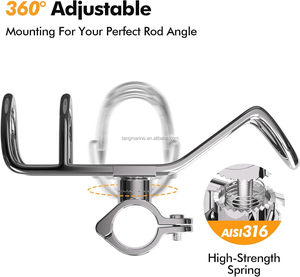 <span class=keywords><strong>Support</strong></span> de canne à pêche en acier inoxydable à fixation sur rail, <span class=keywords><strong>double</strong></span> fil, en acier inoxydable, pour bateau de pêche - Product Image 5