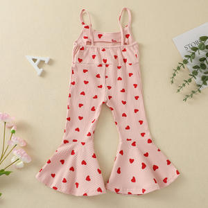 Ropa de Verano para Niños, Mono con Estampado Floral de Corazones para Bebés Niñas - Product Image 2