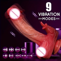Realistischer Teleskop vibrator G-Punkt Stimulator Beheiztes Silikon Schub dildo Sexspielzeug für Frauen Big Penis Cock Style