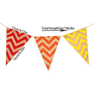 Banderas de banderines de colores nuevos, banderines de arpillera de imitación, decoración <span class=keywords><strong>Pastel</strong></span>, tela, bandera triangular para decoración de fiesta - Product Image 4