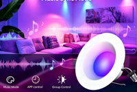 Plafonnier encastré LED RGBCW intelligent Tuya WiFi, télécommande par application, éclairage de plafond à changement de couleur