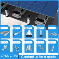 Cochera Solar Resistente a la Lluvia con Sistema Fotovoltaico, Fácil y Rápido Montaje, Sistema de Montaje Solar para Estacionamiento sin Rayones