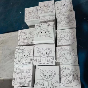 Ensemble de peinture sur toile personnalisable pour enfants, cadre en MDF de style dessin animé de 3 mm d'épaisseur, impression UV pré-imprimée, design gratuit, taille mini - Product Image 2