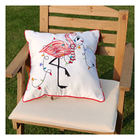 Nouvelle housse de canapé d'été avec broderie imprimé corail, coussin d'extérieur avec décoration