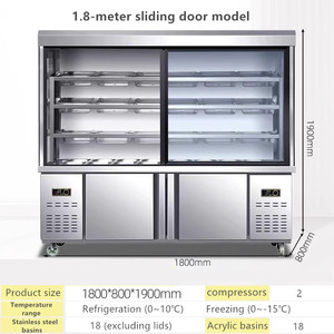 Vetrina Refrigerata Commerciale di Alta Qualità per Ristorante Malatang, Espositore <span class=keywords><strong>a</strong></span> Doppia Temperatura, Frigorifero e Congelatore - Product Image 2