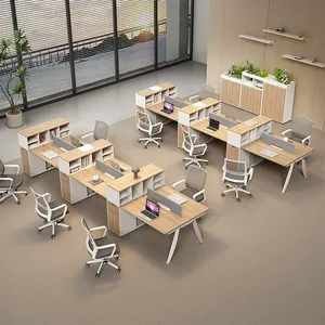 Venta al por mayor de escritorio de madera ergonómico contemporáneo Durable MDF escritorio de la computadora y sillas para la estación de trabajo de oficina moderna - Product Image 5