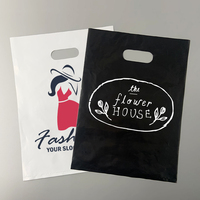 Sacs en plastique réutilisables durables avec logo personnalisé, plusieurs tailles, avec poignées découpées, sacs cadeaux boutique, sacs de transport, sacs à emporter