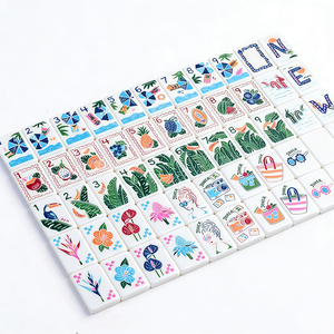 Fichas de Mahjong Americanas de Acrílico de Una Sola Capa, Personalizadas y de Lujo - 160 Fichas Grabadas Estilo Playa - Product Image 2