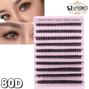 Fácil de Crear tu Propia Belleza en Casa, Pestañas Postizas Individuales en Racimo 3D Naturales de 10D-100D - Product Image 5