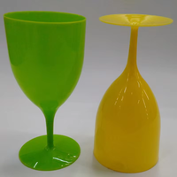Ensemble de verrerie en plastique PP BST 12oz 1 pièce – Gobelets et verres à vin réutilisables à long pied, modernes, luxueux, faits à la main, écologiques