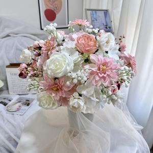 Arreglo Floral de Rosas de 50 cm, 60 cm, 70 cm, 80 cm, Centro de Mesa para Bodas, Bola de Flores Artificiales de Seda Blanca - Product Image 3