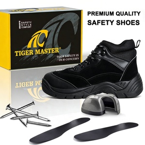 Zapatos <span class=keywords><strong>de</strong></span> Seguridad <span class=keywords><strong>de</strong></span> Cuero Negro para Hombre, con Puntera <span class=keywords><strong>de</strong></span> Acero, Entresuela <span class=keywords><strong>de</strong></span> Acero, Antiestáticos, Antideslizantes, Resistentes al Aceite y Ácidos, Suela <span class=keywords><strong>de</strong></span> PU, Venta al Por Mayor OEM - Product Image 3