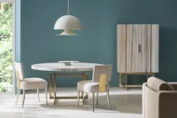 Chaise de salle à manger, chaise d'appoint rembourrée avec assise capitonnée, chaise d'appoint sans accoudoirs à dossier incurvé pour cuisine et salon