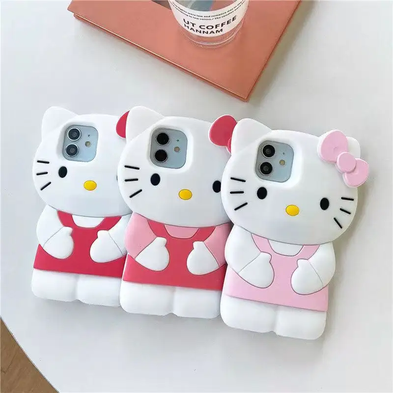 Kızın favori Hello sevimli Kitty telefon kılıfı iPhone15pro 13 14promax için telefon kılıfı 11 12 silikon 11/xsmax7p