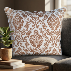 beautiful brown paisley design throw pillow cushion <b>cover</b> 100% cotton cushion <b>cover</b> elegant throw pillow cushions - Product Image 4