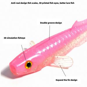 Luya-pez volador con cola en T, cebo suave flotante con cabeza de plomo, para pesca en el mar, lubina, pez mandarín, señuelo - Product Image 3